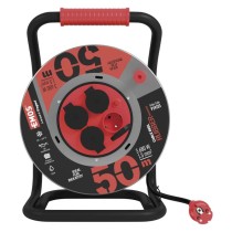 Kültéri kábeldob 50 m / 4 aljzat / fekete / gumi-neoprén / 230V / 1,5 mm2