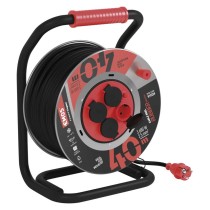 Kültéri kábeldob 40 m / 4 aljzat / fekete / gumi-neoprén / 230V / 2,5 mm2