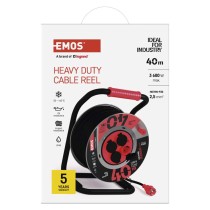 Kültéri kábeldob 40 m / 4 aljzat / fekete / gumi-neoprén / 230V / 2,5 mm2