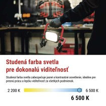 LED reflektor ACCO nabíjací prenosný, 20 W studená biela