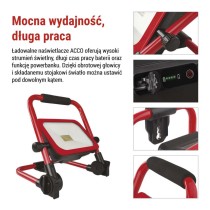 Przenośny naświetlacz LED ACCO ładowalny 35W zimna biel