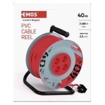 Kábeldob 40 m / 4 aljzat / fekete / PVC / 230 V / 2,5 mm2