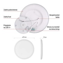 LED prisadené svietidlo FLORI okrúhle, biele, 18W, neutrálna biela