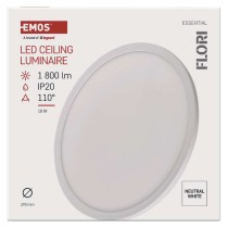 LED šviestuvas FLORI apvalus, baltas, 18 W, neutralios baltos spalvos