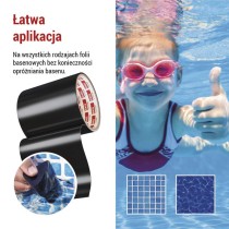 Naprawcza taśma samoprzylepna do basenów, 1 m × 100 mm, czarna