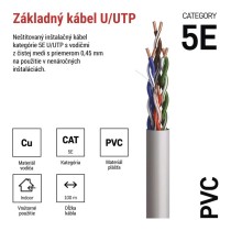 Datový kábel UTP CAT 5E PVC Basic, 100m