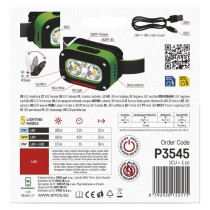 Latarka czołowa LED, 175 lm, Li-Pol 800 mAh ładowalna