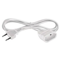 Prailginimo laidas 1,5 m / 1 lizdas / baltas / PVC / 0,75 mm2