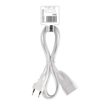 Prailginimo laidas 1,5 m / 1 lizdas / baltas / PVC / 0,75 mm2