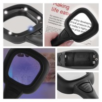Lupa ręczna z podświetleniem LED/UV, 10 szt., pudełko