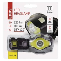 COB LED + LED čelovka P3536, 220 lm, 100 m, 3x AAA