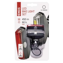 Lampa rowerowa LED COB, komplet przód + tył, 22 lm 2x CR2033