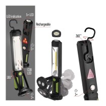 COB LED + LED uzlādējama lampa darbam P4525, 500 lm, 2000 mAh