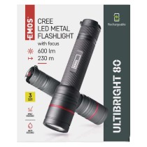 CREE LED Aufladbare Metall-Taschenlampe Ultibright 80, 600lm