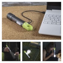 Ročna LED svetilka, 600 lm, 1 200 mAh, kovinska