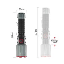 Latarka metalowa LED 1200 lm, 2200 mAh, ładowalna