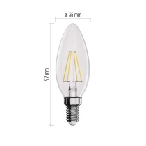 LED žarnica Filament Candle / E14 / 3,4 W (40 W) / 470 lm / toplo bela