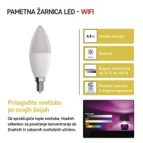 LED žarnica GoSmart Candle / E14 / 4,8 W (40 W) / 470 lm / RGB / zatemnilna / WiFi