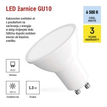 LED žarnica Classic MR16 bela/ GU10 / 1,3 W (16 W) / 150 lm / Hladna bela