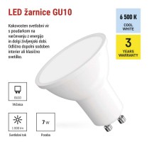 LED žarnica Classic MR16 bela/ GU10 / 7 W (72 W) / 1000 lm / Hladna bela
