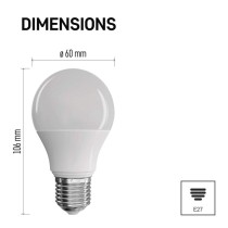 LED žiarovka Classic A60 / E27 / 5,2 W (40 W) / 470 lm / teplá biela