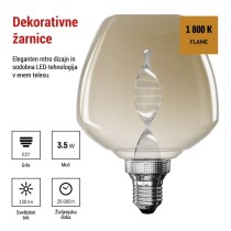 LED žarnica DECO S123 / E27 / 3,5 W (14 W) / 130 lm / flame
