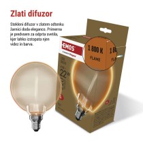 LED žarnica DECO G130OA / E27 / 4 W (22 W) / 220 lm / flame