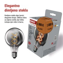 LED žarnica DECO SMOKED G95 / E27 / 4,5 W (19 W) / 180 lm / flame