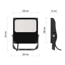 LED reflektor ASIMO asymmetric 100W, NW, črni