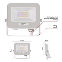 LED reflektor GLARO 10W, weiß, IP65, 1000 lm, neutralweiß