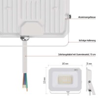 LED reflektor SIMPO 30W, weiß, IP65, 3000 lm, neutralweiß