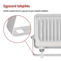 LED reflektor GLARO 30W, fehér, IP65, 3000 lm, természetes fehér