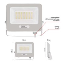 LED reflektor GLARO 30W, weiß, IP65, 3000 lm, neutralweiß