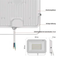 LED reflektor SIMPO 50W, weiß, IP65, 5000 lm, neutralweiß