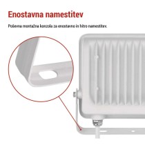 LED reflektor GLARO 50W, bel, IP65, 5000 lm, nevtralna bela