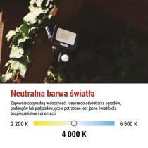 Naświetlacz LED GLARO PIR 10 W, czarny, IP54, 1000 lm, neutralna biel