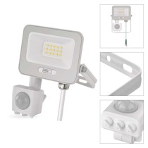 Naświetlacz LED GLARO PIR 10 W, biały, IP54, 1000 lm, neutralna biel