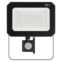 Naświetlacz LED SIMPO 50W,  z czujn. PIR, czarny, neutralna biel