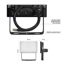 LED-es reflektor TAMBO, 10 W, 1000 lm, IP65, fekete