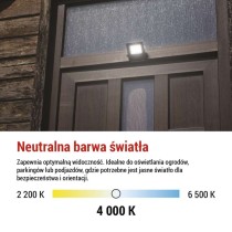 Naświetlacz LED VISIO 10W czarny neutralna biel