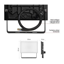 Naświetlacz LED TAMBO, 20 W, 2000 lm, IP65, czarny