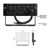 LED reflektor TAMBO, 20 W, 2000 lm, IP65, črna