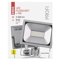 LED reflektor PROFI s pohybovým čidlem, 20W neutrální bílá