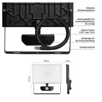 LED-Flutlicht TAMBO mit Bewegungssensor, 50 W, 5000 lm, schwarz