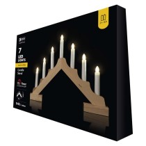 KARÁCSONYI GYERTYA-PIRAMIS 7LED IP20 2xAA IDŐZÍTŐ FA MELEG