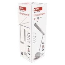 LED stolní lampa LUCY, nabíjecí, bílá