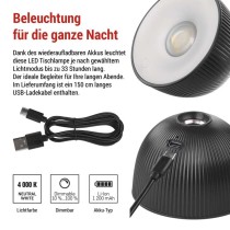LED Schreibtischlampe SOPHIE, wiederaufladbar, schwarz