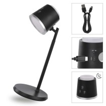LED Schreibtischlampe ABBIE wiederaufladbar, schwarz