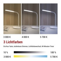 LED Schreibtischlampe OSCAR, weiss