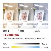 LED Schreibtischlampe MOLLY, weiss